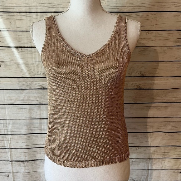 Topshop Chainmail Rosegold Tank Top Size 4 - Picture 7 of 8